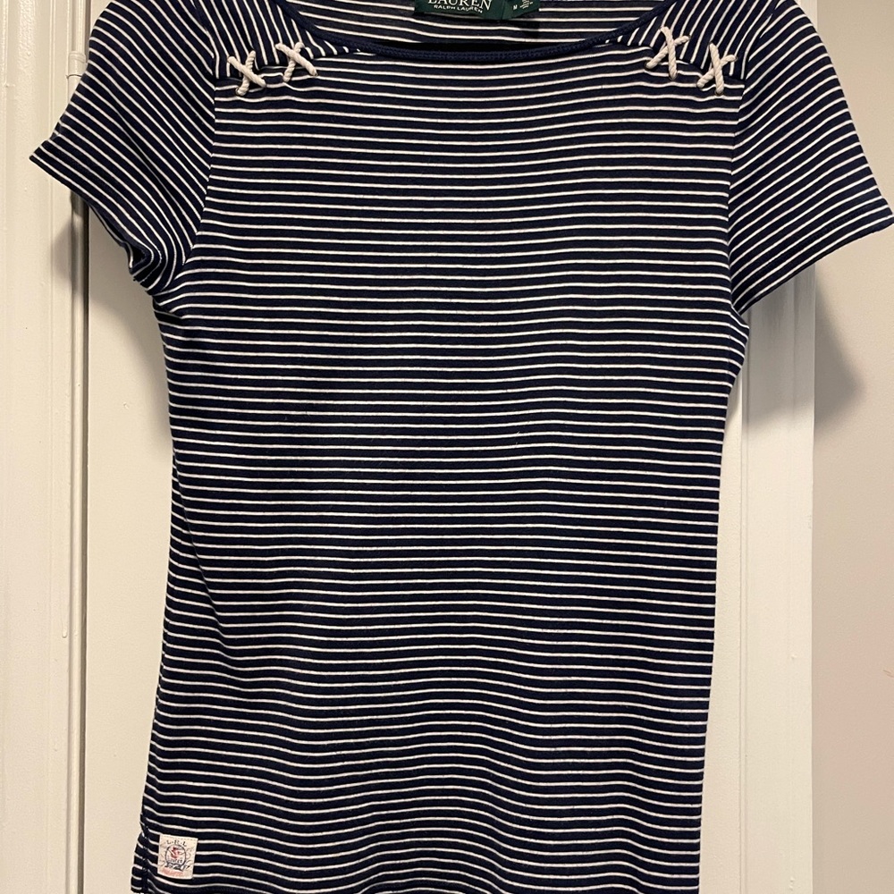 Navy and White -T-Shirt (Medium)